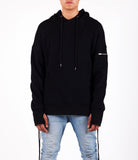Black West Side-lace Extended Hoodie