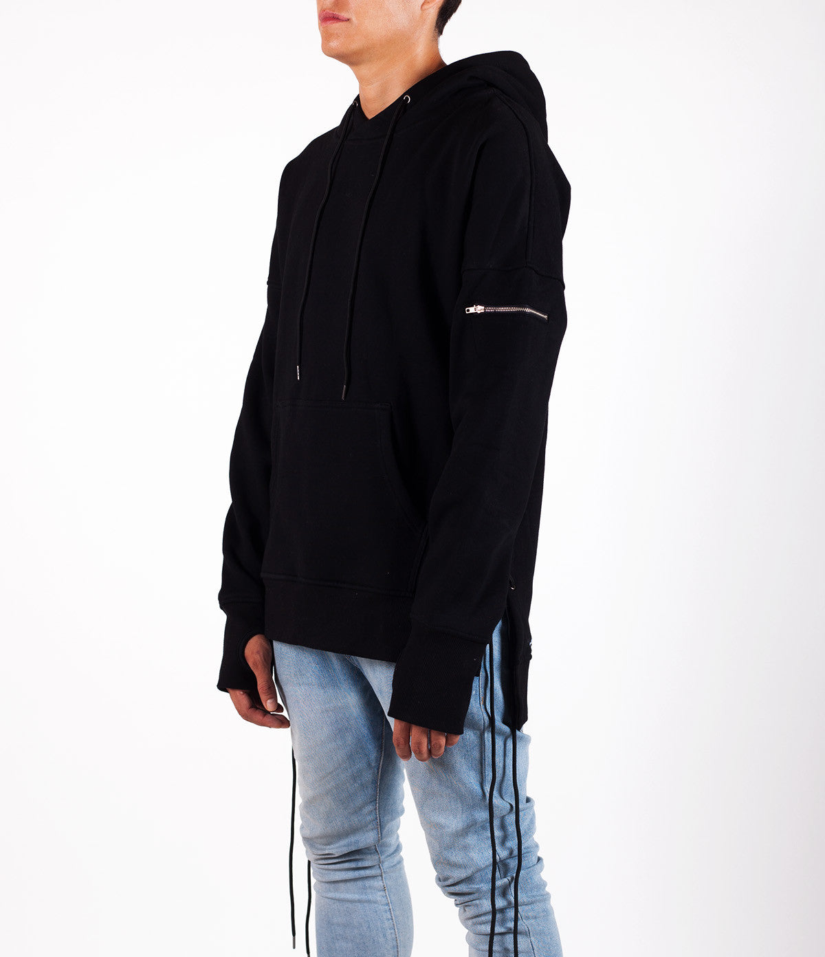 Extra Mile Black Lace-Up Hoodie