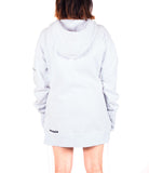 White West Side-lace Extended Hoodie - W