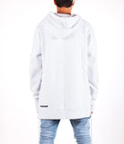 White West Side-lace Extended Hoodie